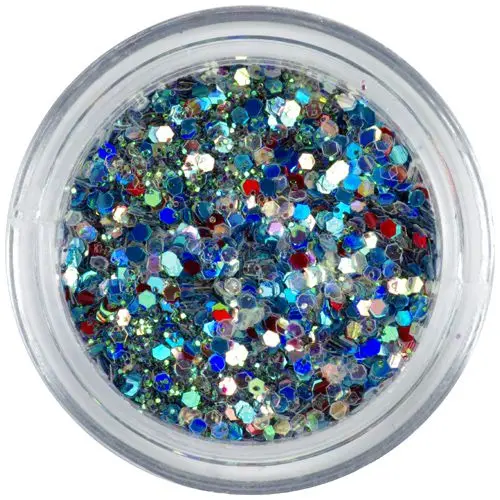 Šestkotni konfeti z zelenimi bleščicami v prahu, 1 mm