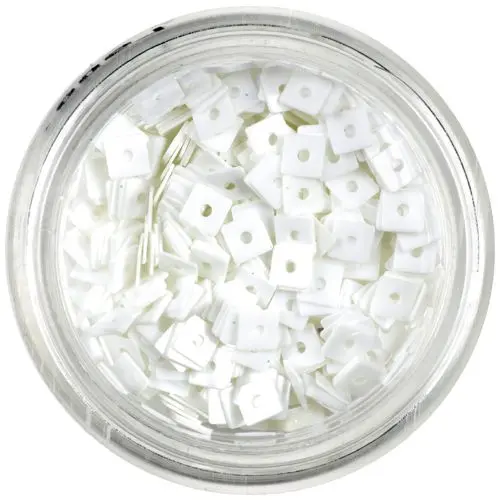 Okrasni kvadratki z luknjico - beli