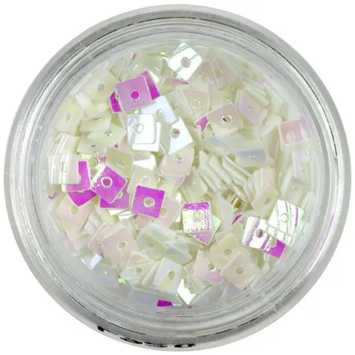 Okraski za nohte - beli kvadratki z luknjico