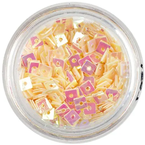 Okraski za nohte - kvadratki z luknjico v barvi breskve