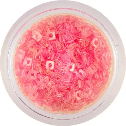 Prosojni okrasni kvadratki z luknjico - lososove barve