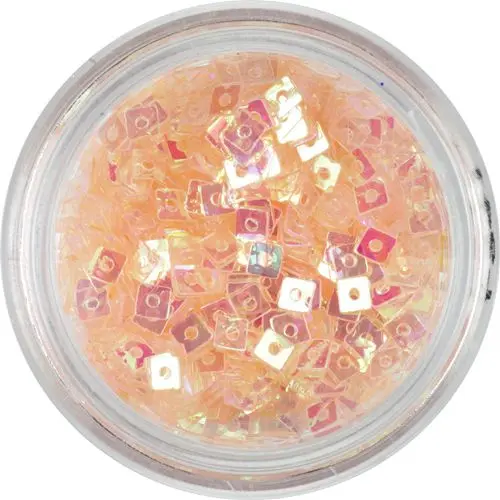 Konfeti z luknjico - kvadratki v svetli barvi breskve