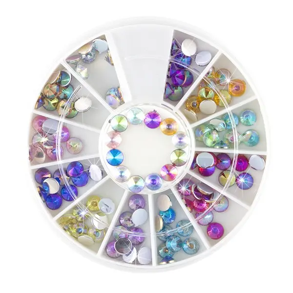 Okraski za nohte - kamenčki 4 mm - mavričast lesk