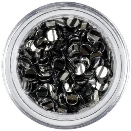 Konfeti - srebrni, s črnimi črtami