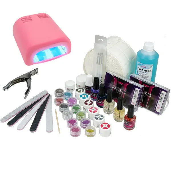 Gel komplet veliki - enofazni sistem, 36W rožnata UV-luč 