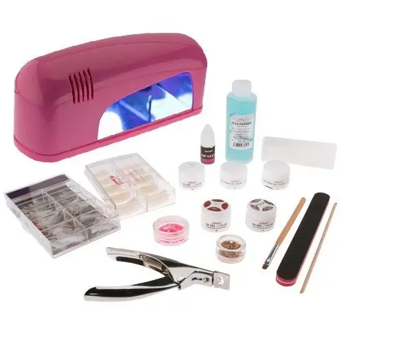 Komplet veliki za geliranje nohtov Basic - 2-fazni sistem z UV-lučko (1 žarnica)