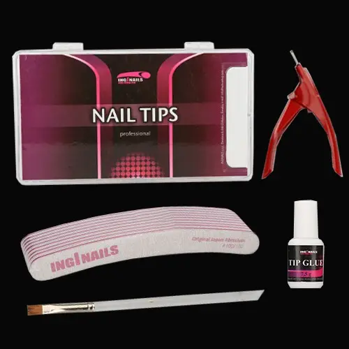 KOMPLET za modeliranje: 10 pilic + nohtne konice + lepilo za nohte + klešče + čopič