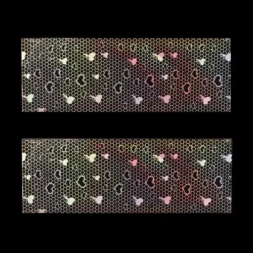 Okrasna folija za nohte - holografska z motivom srca