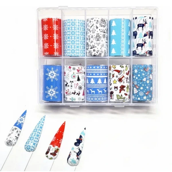 Komplet okrasnih folij za nohte - 10 ks 