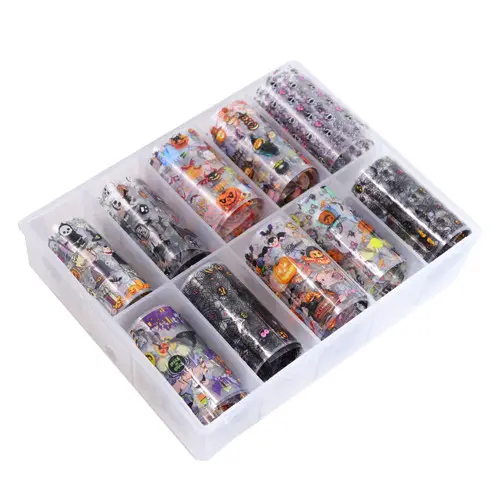 Komplet dekorativne folije za nohte -10 kos, Halloween