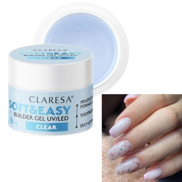 Claresa SOFT&EASY UV/LED builder gel - Milky White, 45g