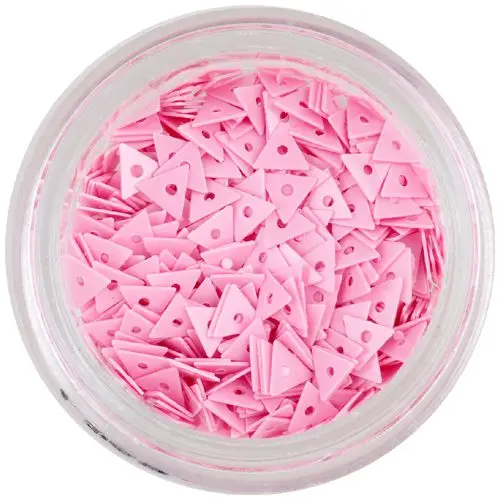 Okraševanje nohtov - okrasni rožnati trikotniki z luknjico