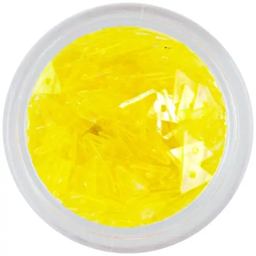 Okraski za nohte v rumeni barvi - trikotniki