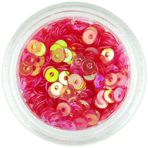 Okrogli bleščeči diski - rožnato rdeči