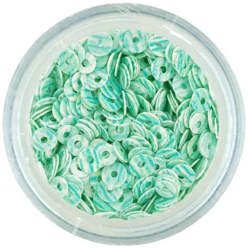 Svetlo modri okrogli ploščati okraski z modrimi črtami