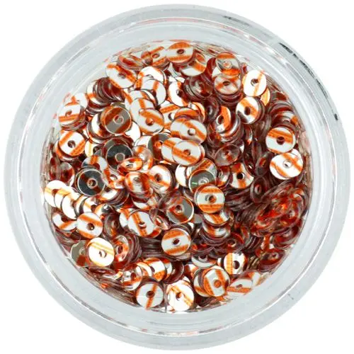 Srebrni okrogli diski z bakrenimi črtami