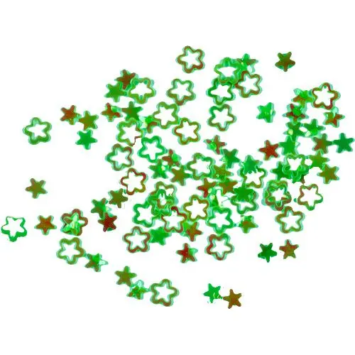 Okraski za nohte - svetlo zelene zvezdice
