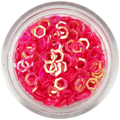 Bleščice - obrisi šestkotnikov, koralno rdeči