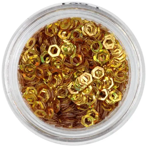 Hologramski šestkotniki - temno zlati