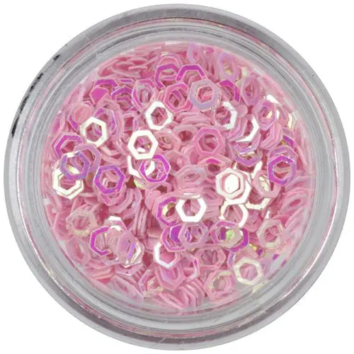 Dekorativni konfeti - svetlo roza šestkotniki