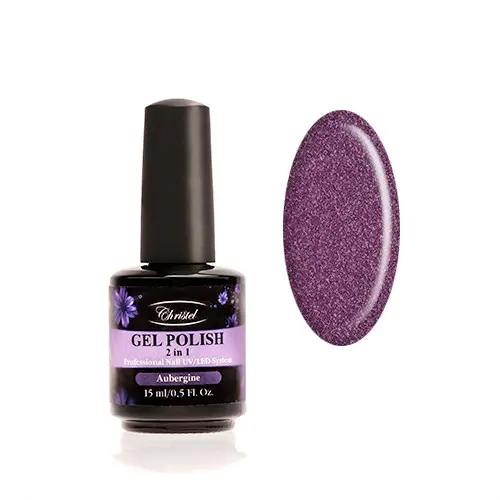 Christel Aubergine 15ml - Soak off gel, 2 v 1
