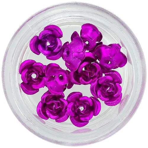 Keramična nail art dekoracija, 10 kosov - roza-ciklamna