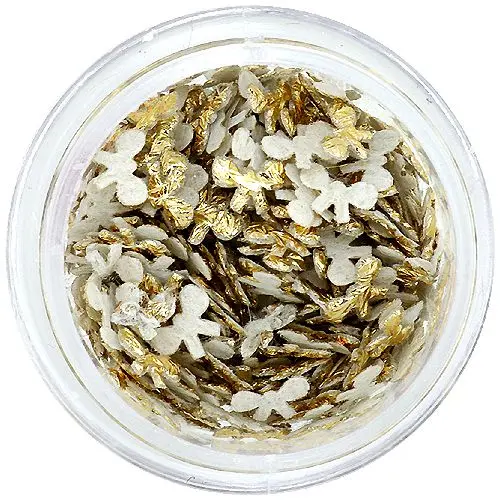 Dekoracija za nohte - zlate pentlje iz blaga