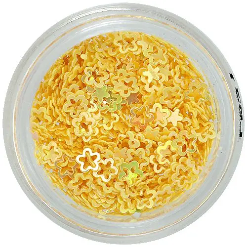 Nail art obrisi rožic, temno rumeni