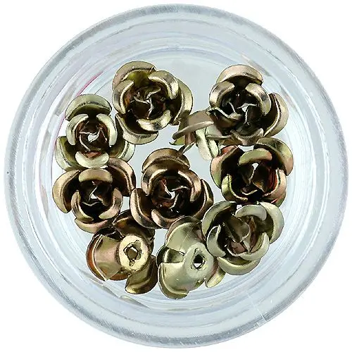 Keramična nail art dekoracija - rjave vrtnice