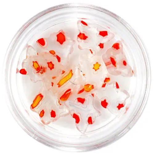 Kamenčki v obliki metuljev, prozorni z oranžnim vzorcem