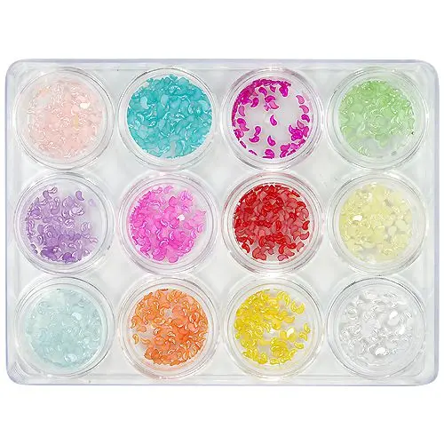 Nail art komplet, 12 kos - ukrivljene kapljice