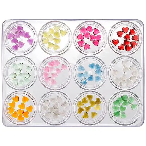 Nail art komplet, 12 kos - srčki