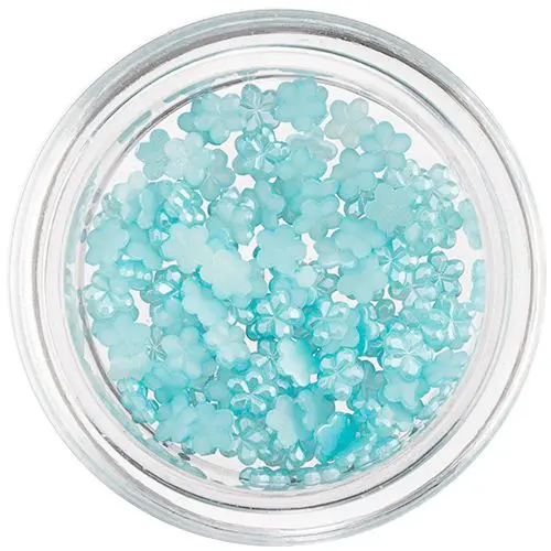 Lesketajoči okraski v obliki cvetlic - turkizno modri