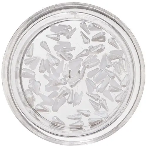 Bisernate solzne kaplje za nohte - ravne, bele