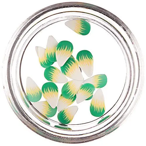 Fimo okraski - kapljice, belo-rumeno-zelene