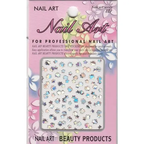 Samolepljive nalepke 3D, srebrne – rožice